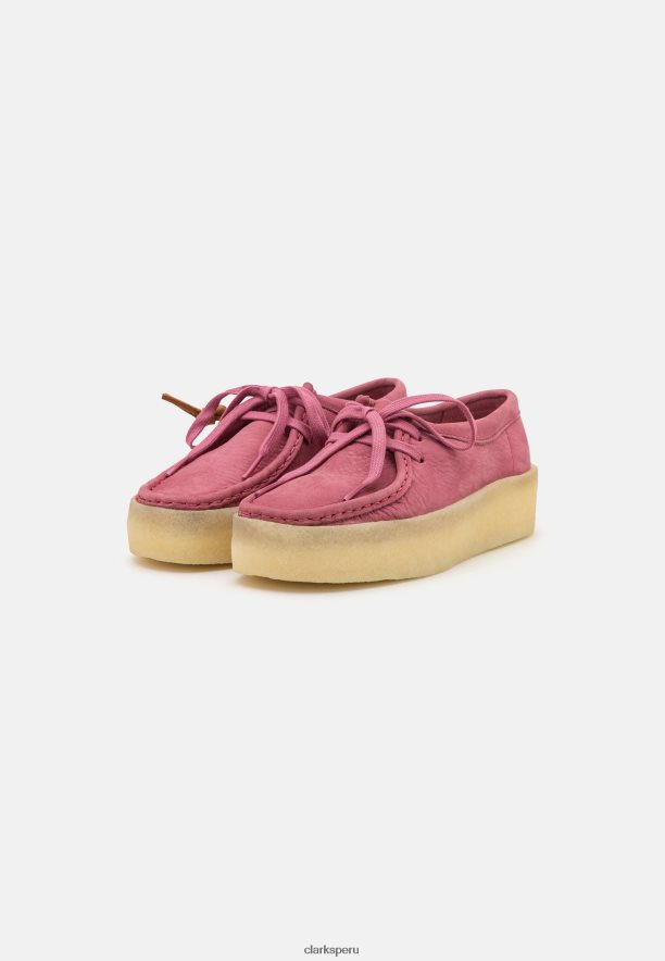 zapatos casuales con cordones clarks wallabee cup rosa unisexo Clarks 40N4LX6939 rosa