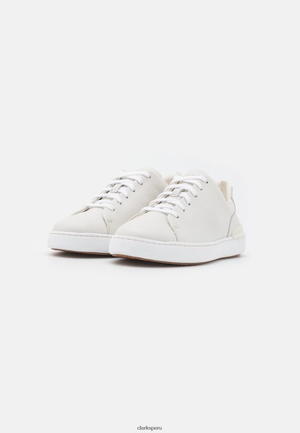 Zapatillas blancas Court Lite de encaje clarks unisexo Clarks 40N4LX7100 blanco