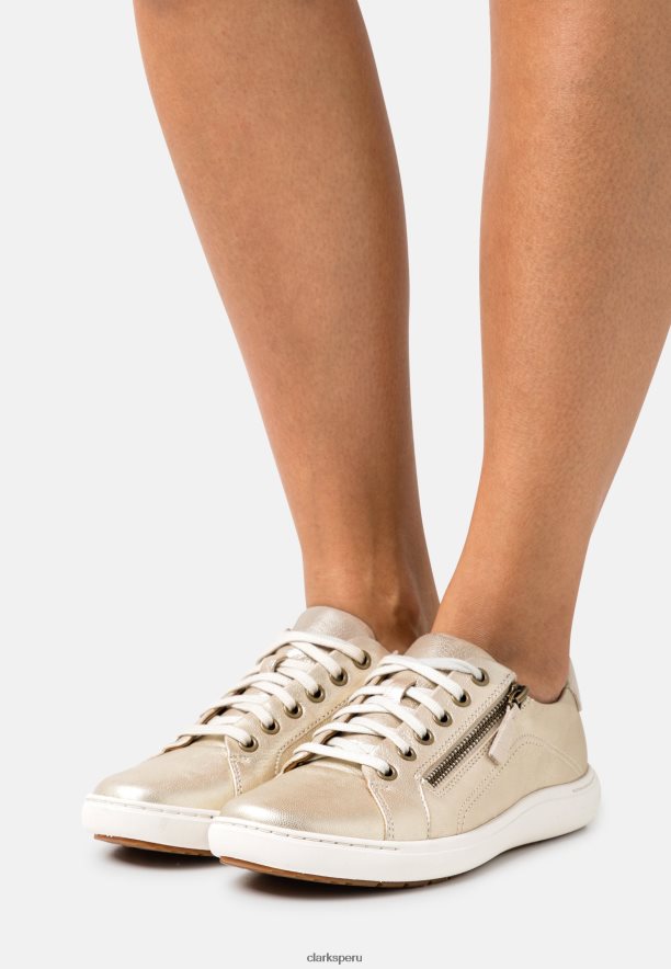 zapatillas nalle encaje champagne clarks unisexo Clarks 40N4LX6902 champán