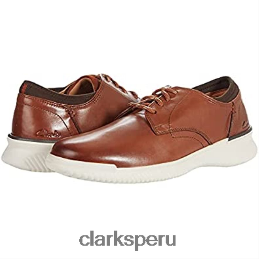 Clarks de cuero tostado oscuro liso donaway unisexo Clarks 40N4LX1414 cuero bronceado oscuro