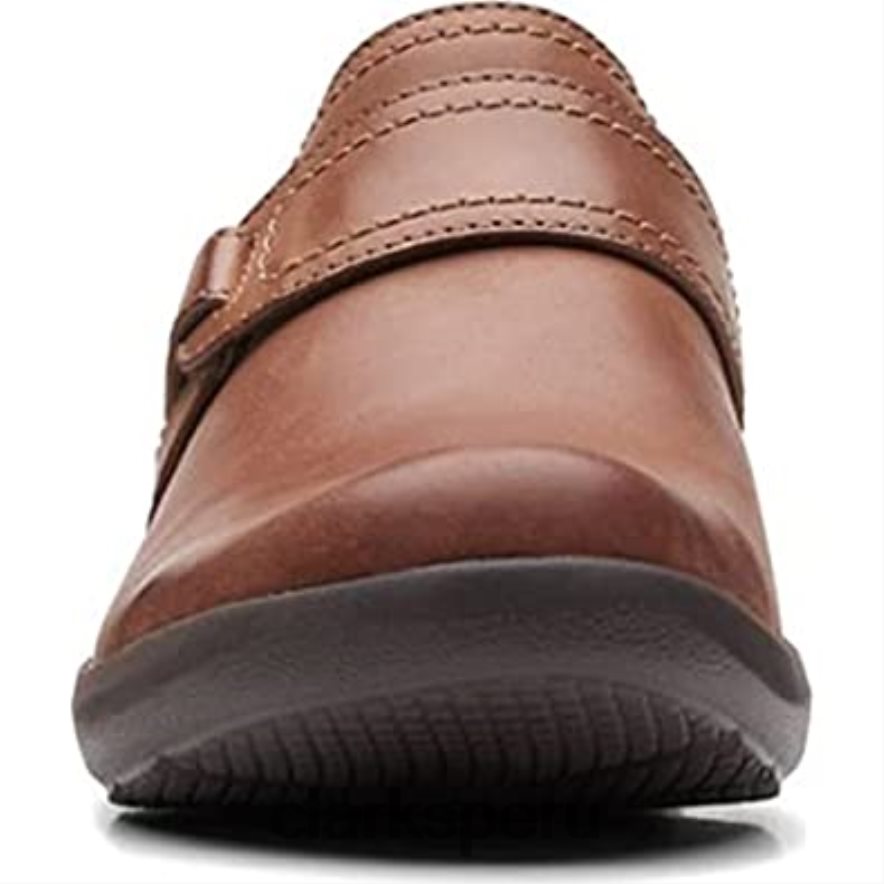 angie poppy clarks de cuero tostado oscuro unisexo Clarks 40N4LX190 cuero bronceado oscuro