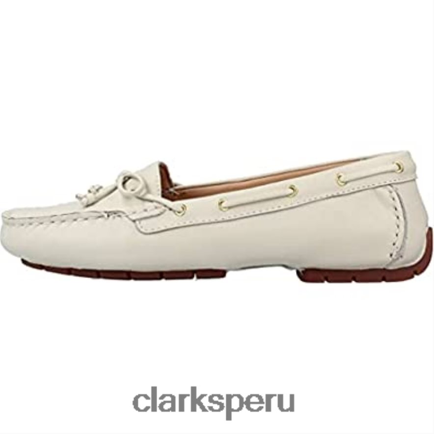 clarks cla c mocc boat 2 cuero blanco unisexo Clarks 40N4LX18
