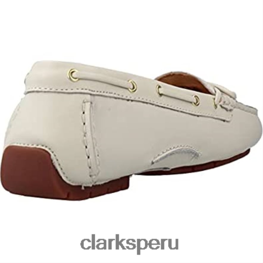 clarks cla c mocc boat 2 cuero blanco unisexo Clarks 40N4LX18