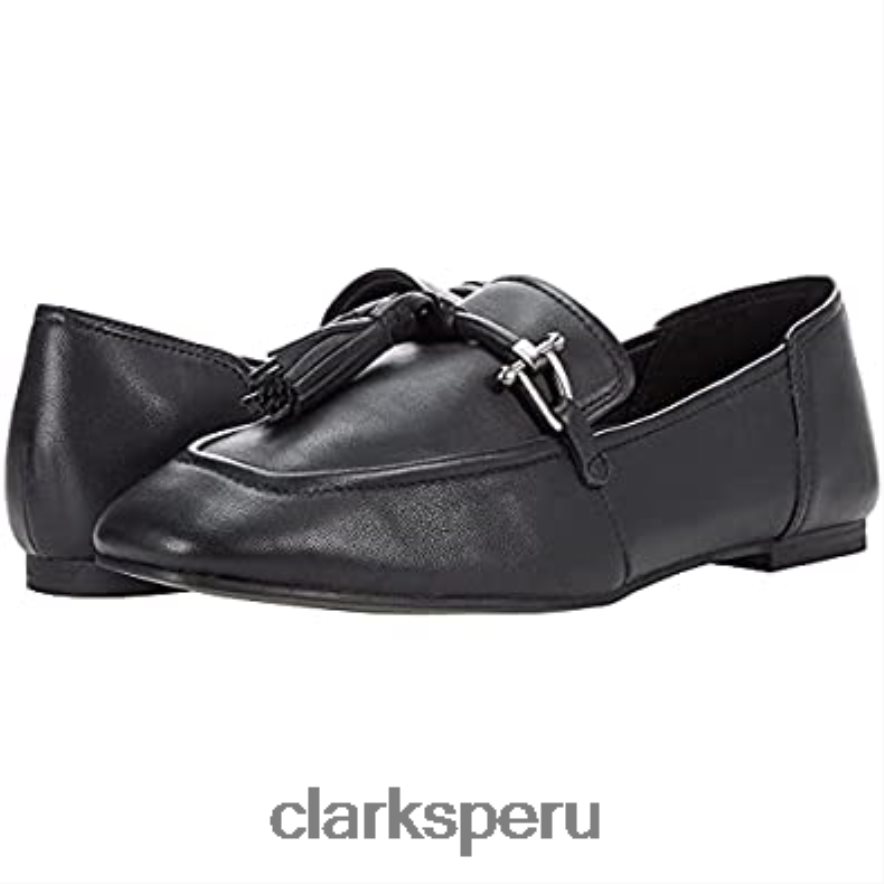 clarks de cuero negro puro 2 borlas unisexo Clarks 40N4LX2804 cuero negro
