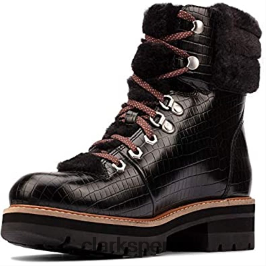 orianna excursionista cuero tostado oscuro clarks black croc unisexo Clarks 40N4LX1207 cocodrilo negro