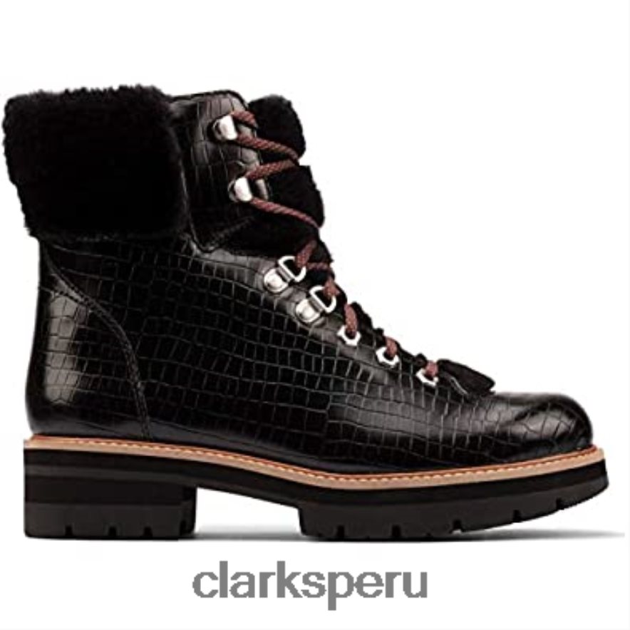 orianna excursionista cuero tostado oscuro clarks black croc unisexo Clarks 40N4LX1207 cocodrilo negro