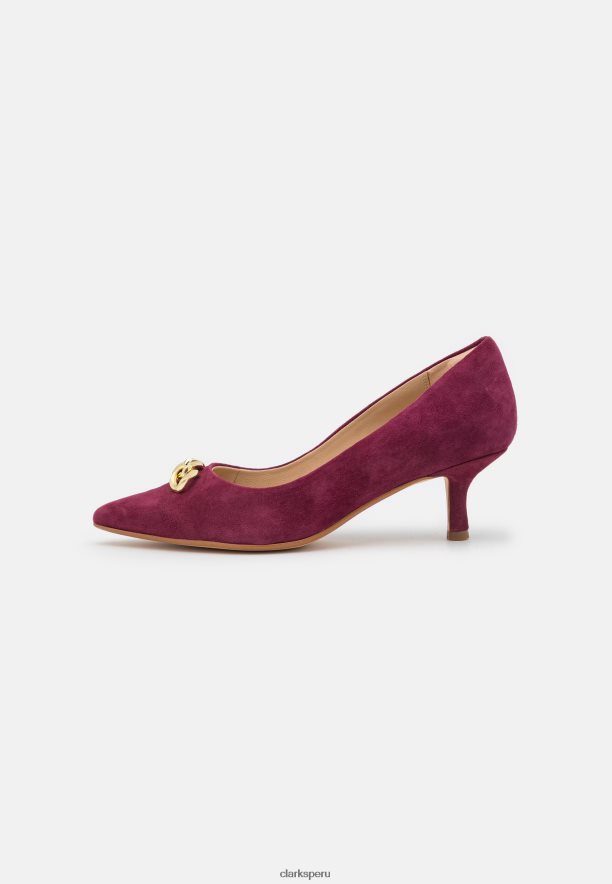 tacones clasicos clarks merlot violeta unisexo Clarks 40N4LX6961 merlot
