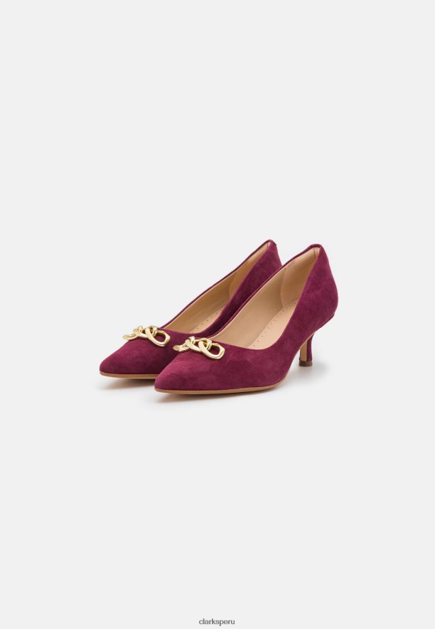 tacones clasicos clarks merlot violeta unisexo Clarks 40N4LX6961 merlot