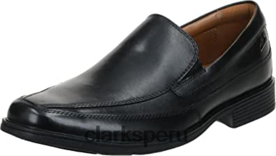 Mocasines sin cordones clarks tilden free de cuero negro unisexo Clarks 40N4LX2130 cuero negro