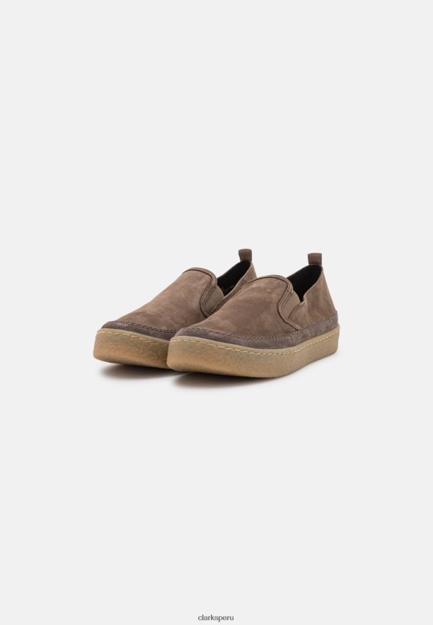 zapatillas sin cordones clarks barleigh color topo unisexo Clarks 40N4LX6920 gris pardo