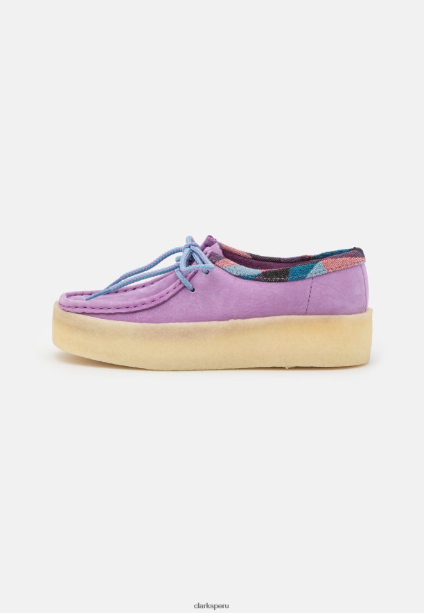 zapatillas sin cordones wallabee cup violeta claro clarks unisexo Clarks 40N4LX6948 violeta claro