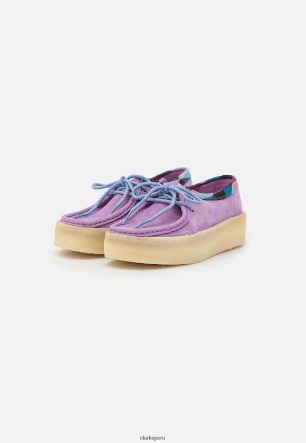 zapatillas sin cordones wallabee cup violeta claro clarks unisexo Clarks 40N4LX6948 violeta claro