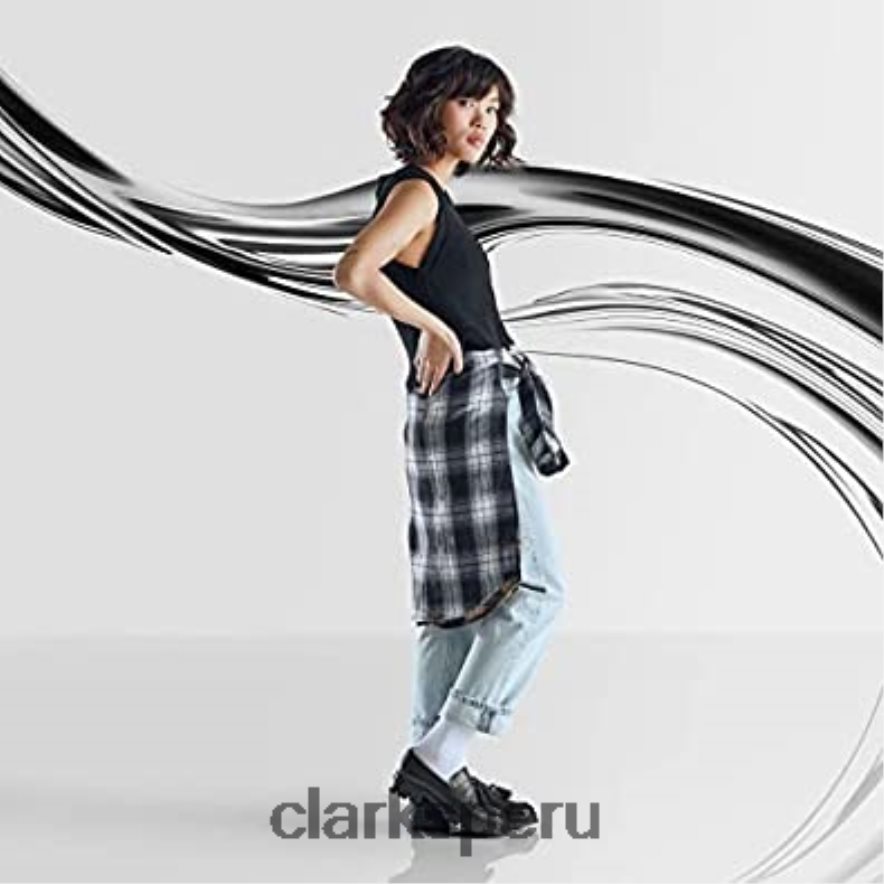 Clarks zapatos mocasines Teala de cuero negro unisexo Clarks 40N4LX2738