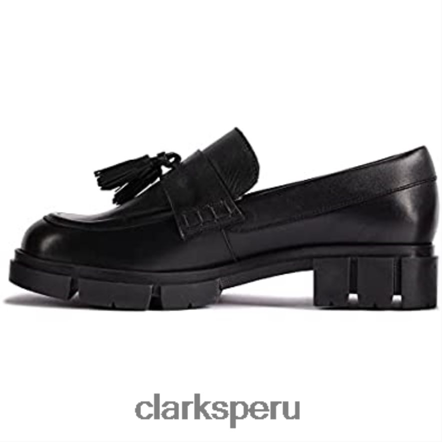 clarks teala mocasines de cuero negro unisexo Clarks 40N4LX2739