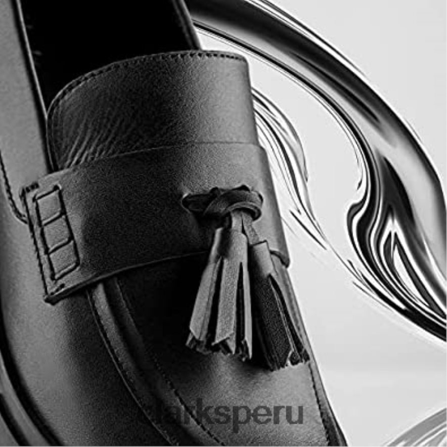 clarks teala mocasines de cuero negro unisexo Clarks 40N4LX2739