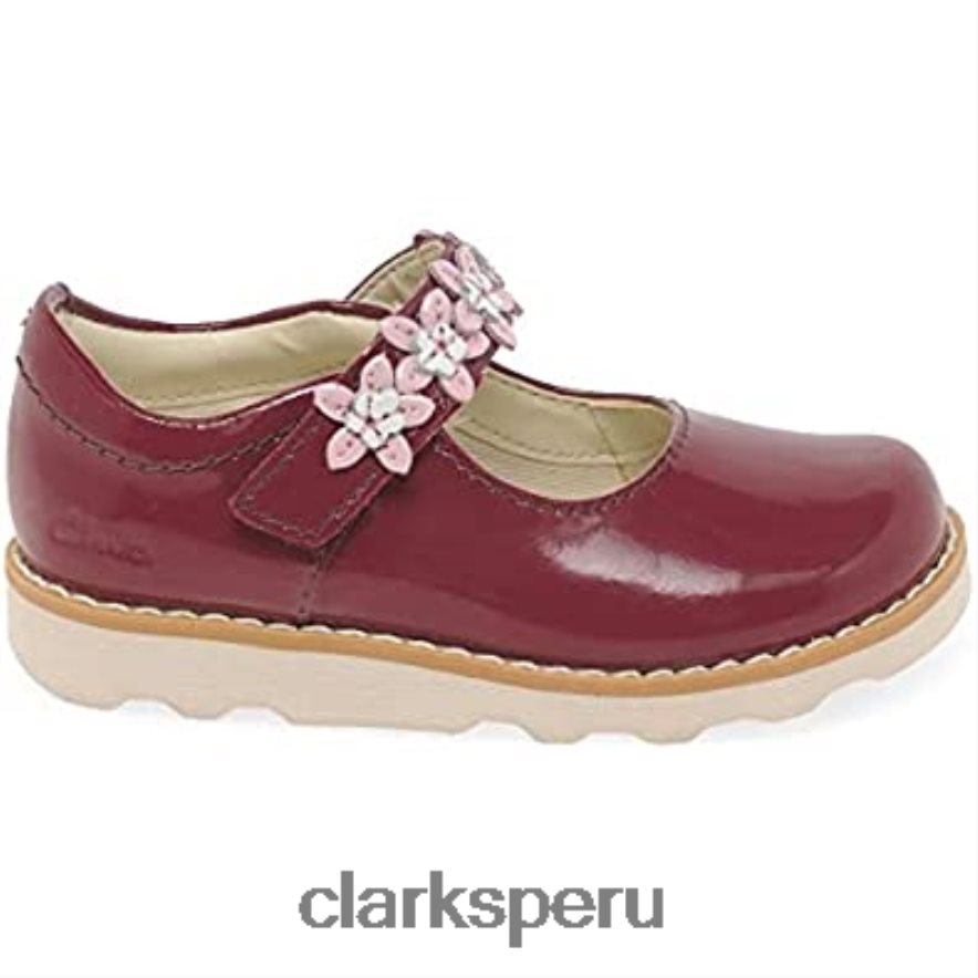 zapatos clarks crown petal t para bebé 5 charol cereza unisexo Clarks 40N4LX83