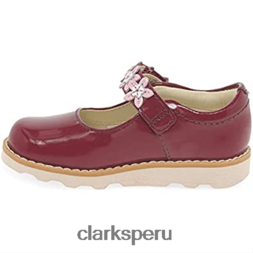 zapatos clarks crown petal t para bebé 5 charol cereza unisexo Clarks 40N4LX83