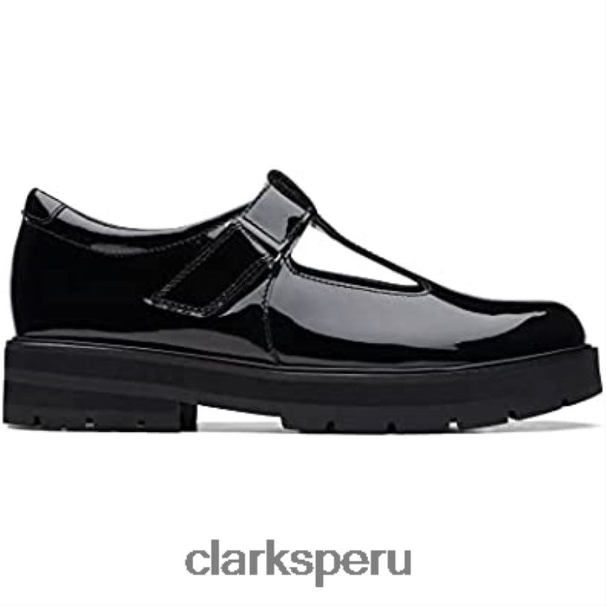zapatos clarks prague brill juvenil de piel charol negro unisexo Clarks 40N4LX2690