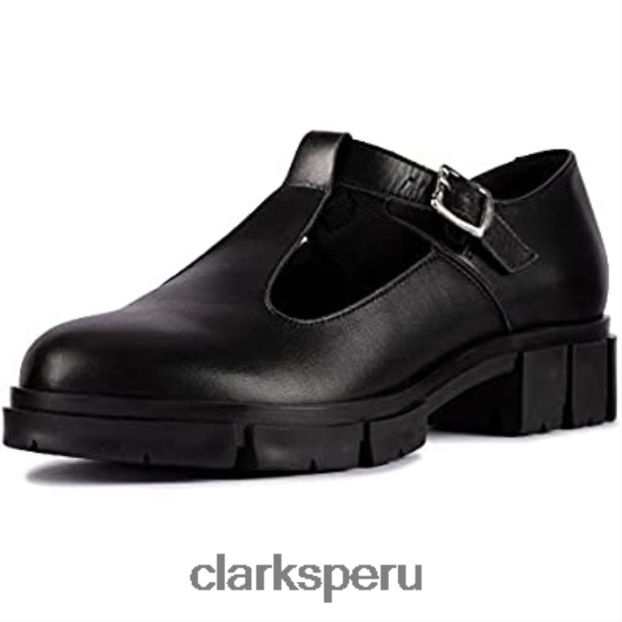 zapatos clarks teala bar de cuero negro unisexo Clarks 40N4LX51