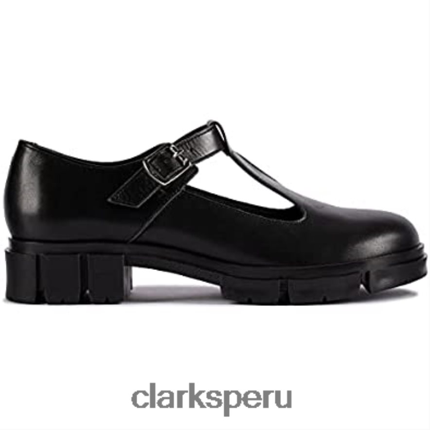 zapatos clarks teala bar de cuero negro unisexo Clarks 40N4LX51