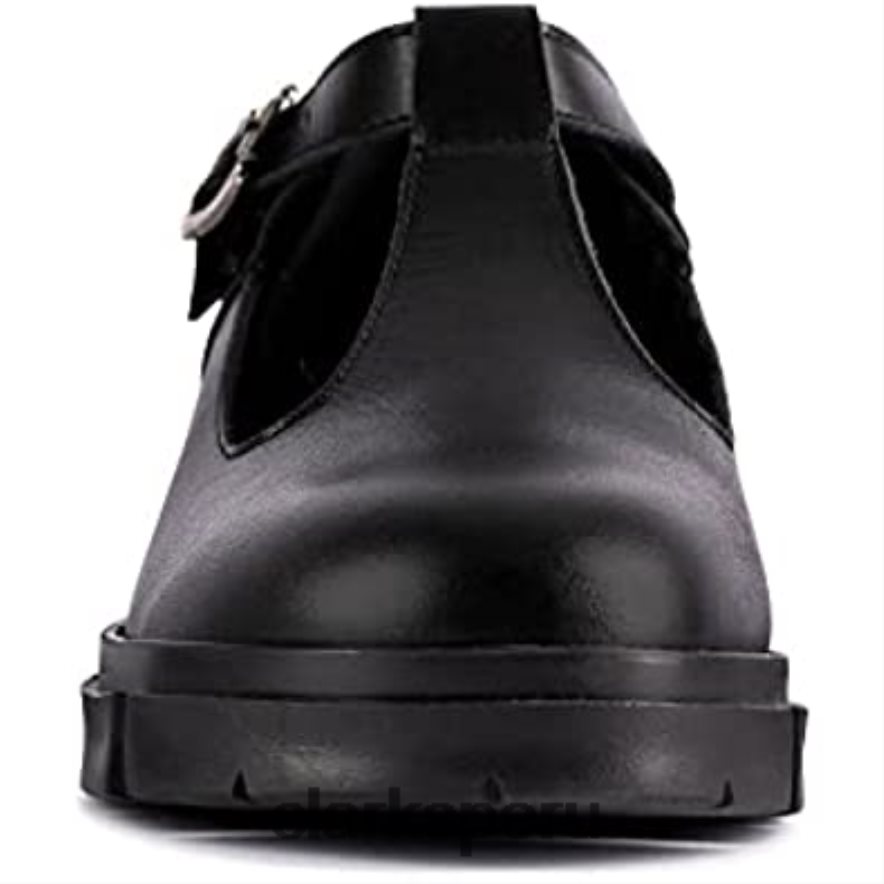 zapatos clarks teala bar de cuero negro unisexo Clarks 40N4LX51