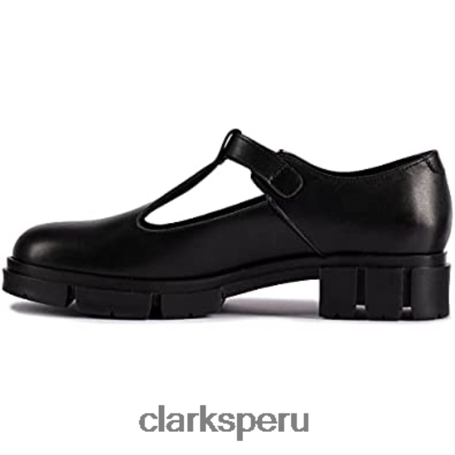 zapatos clarks teala bar de cuero negro unisexo Clarks 40N4LX51