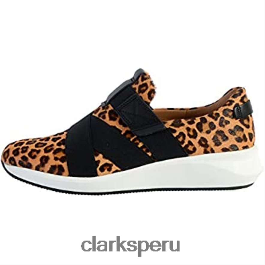 zapatos de cuero con correa un rio clarks con estampado de leopardo unisexo Clarks 40N4LX1198