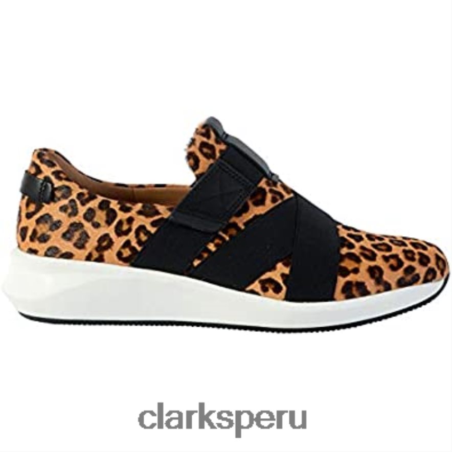 zapatos de cuero con correa un rio clarks con estampado de leopardo unisexo Clarks 40N4LX1198