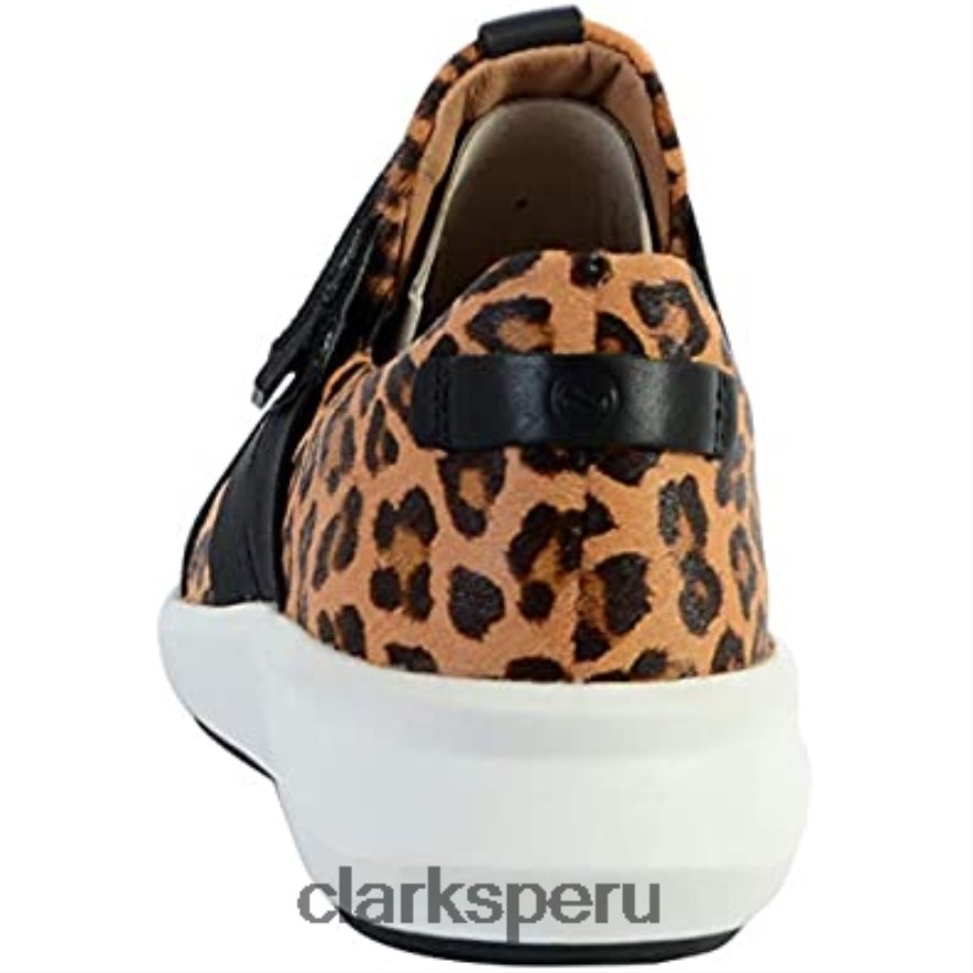 zapatos de cuero con correa un rio clarks con estampado de leopardo unisexo Clarks 40N4LX1198