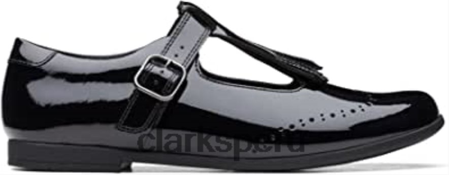 zapatos de cuero scala Teen juvenil clarks negros unisexo Clarks 40N4LX511