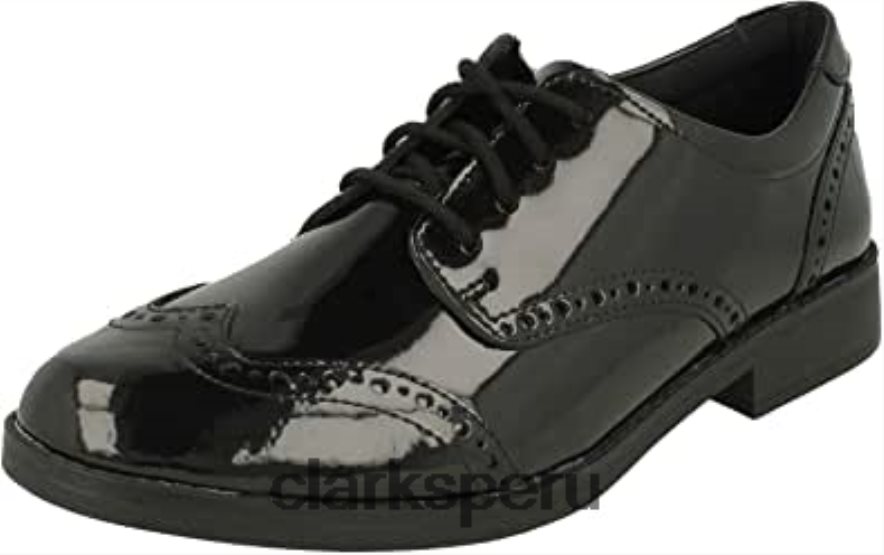 zapatos juveniles de charol aubrie craft clarks negros unisexo Clarks 40N4LX956