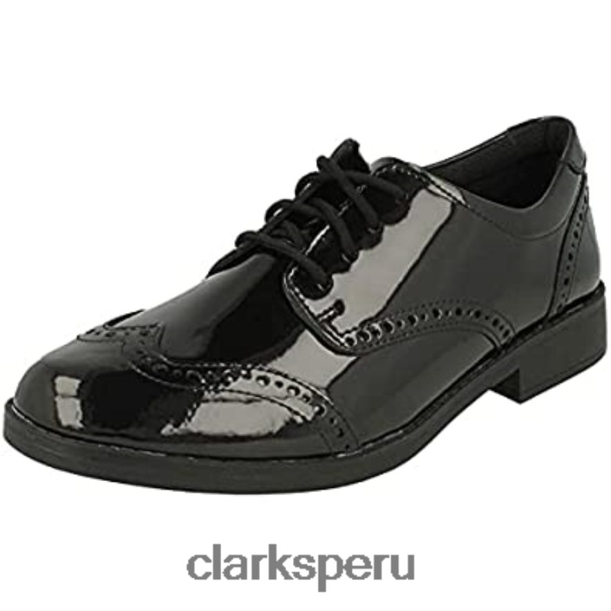 zapatos juveniles de charol aubrie craft clarks negros unisexo Clarks 40N4LX956